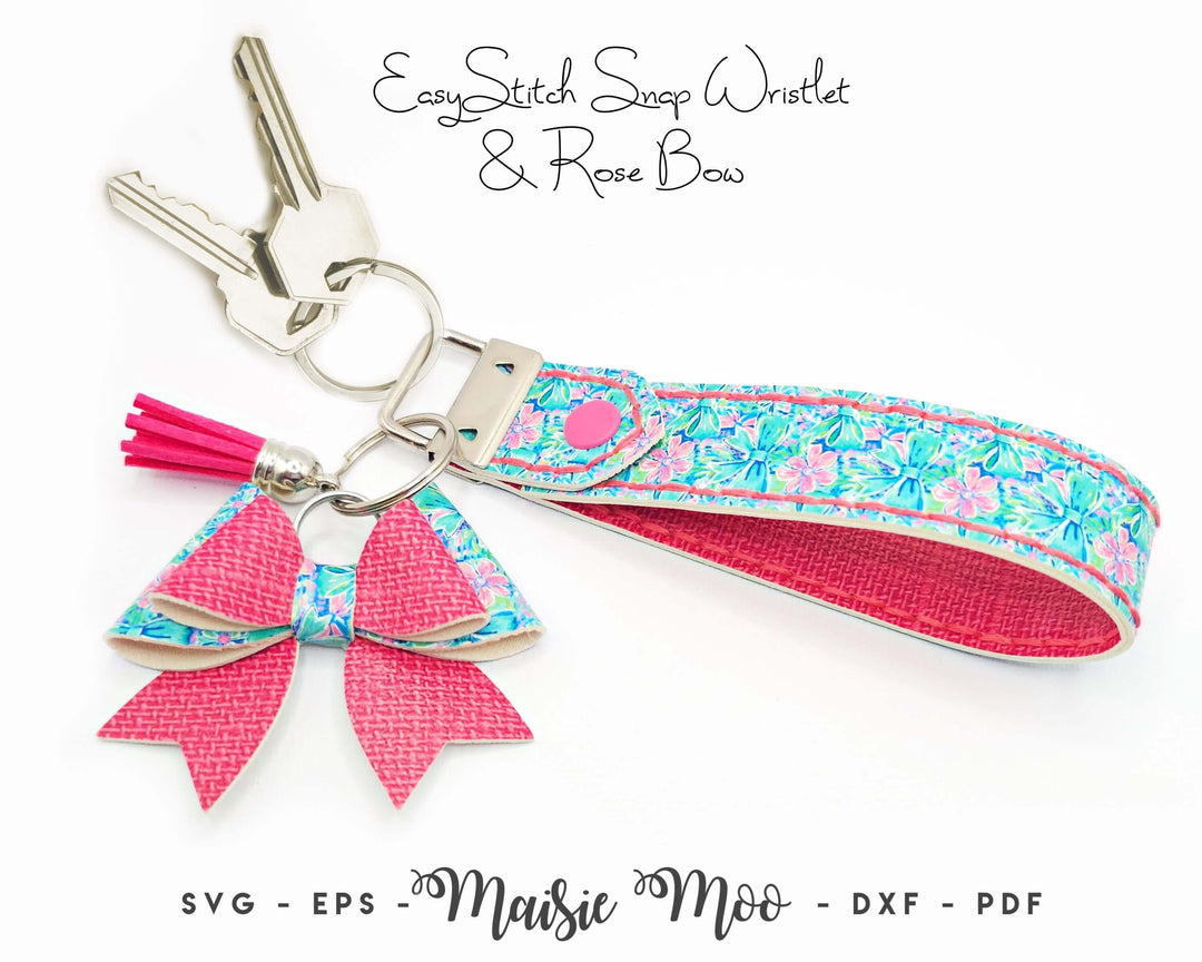 Snap Wristlet Keychain SVG, Hand Sew Holes Keychain Wrist Fob Template, Faux Leather Fob, Wristlet Cricut SVG Cut File