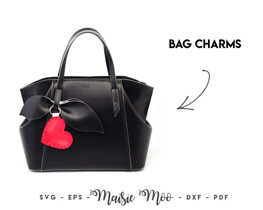 Faux Leather Bag Charm or Keychain Faux Leather Crafts for Cricut and Silhouette by Maisie Moo Design