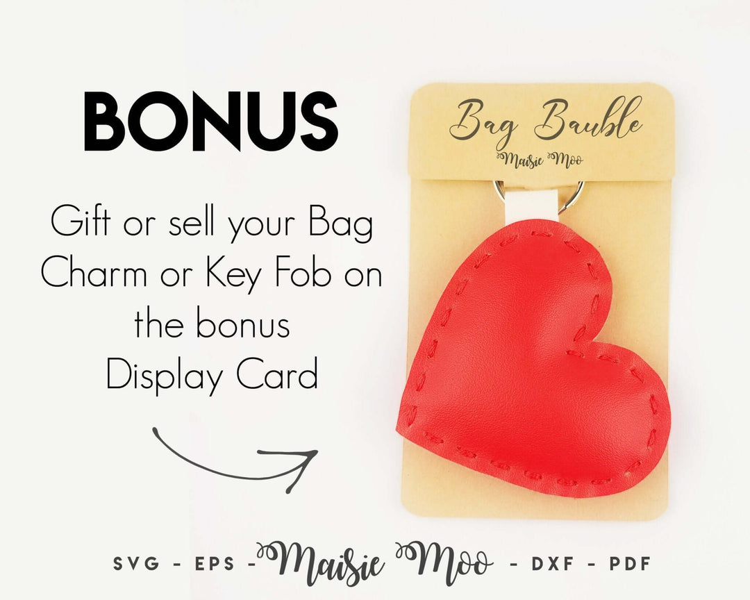 Faux Leather Bag Charm or Keychain Faux Leather Crafts for Cricut and Silhouette by Maisie Moo Design