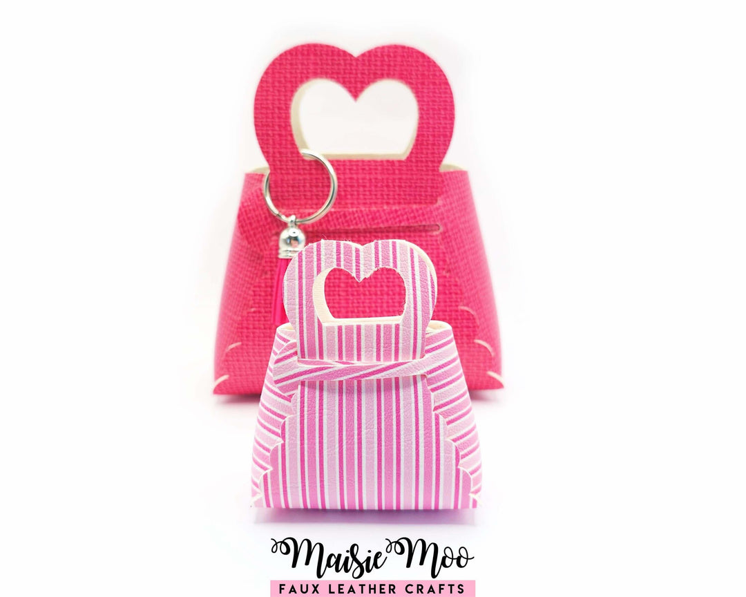 Folded Heart Purse - Gift Bag - colorful folded pine purses with heart-shaped handles by Maisie Moo Design.