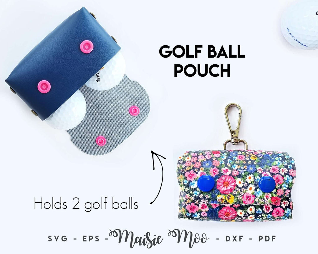 Golf Accessory Set SVG Faux Leather Crafts for Cricut and Silhouette by Maisie Moo Design