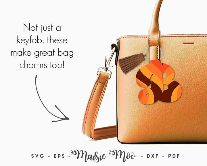 Groovy Alphabet Keychain Faux Leather Crafts for Cricut and Silhouette by Maisie Moo Design