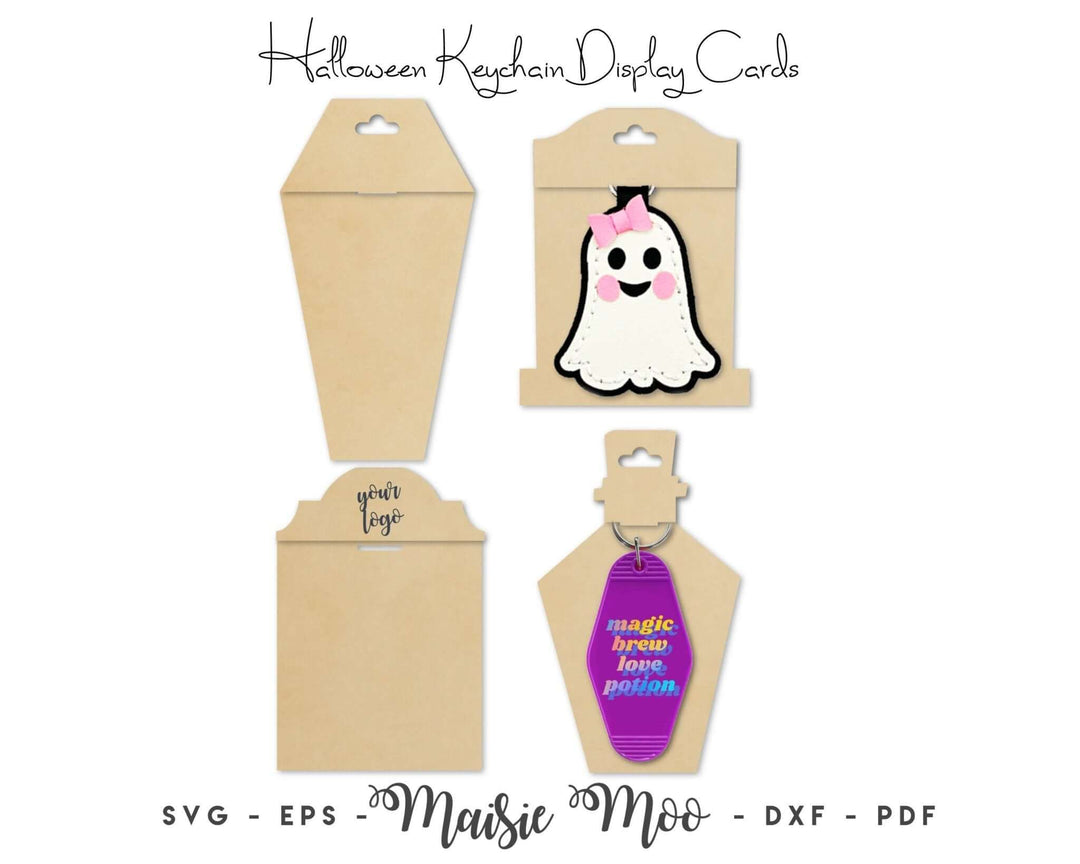 Halloween Keychain Display Card Collection Faux Leather Crafts for Cricut and Silhouette by Maisie Moo Design