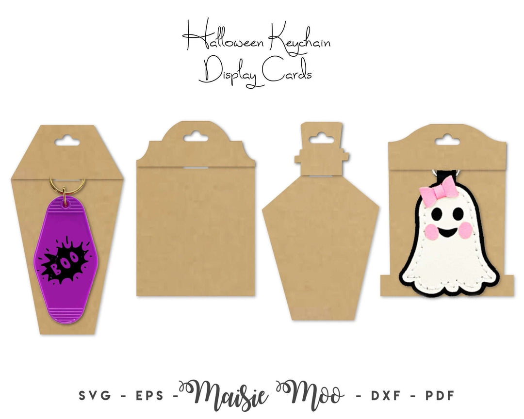 Halloween Keychain Display Card Collection Faux Leather Crafts for Cricut and Silhouette by Maisie Moo Design