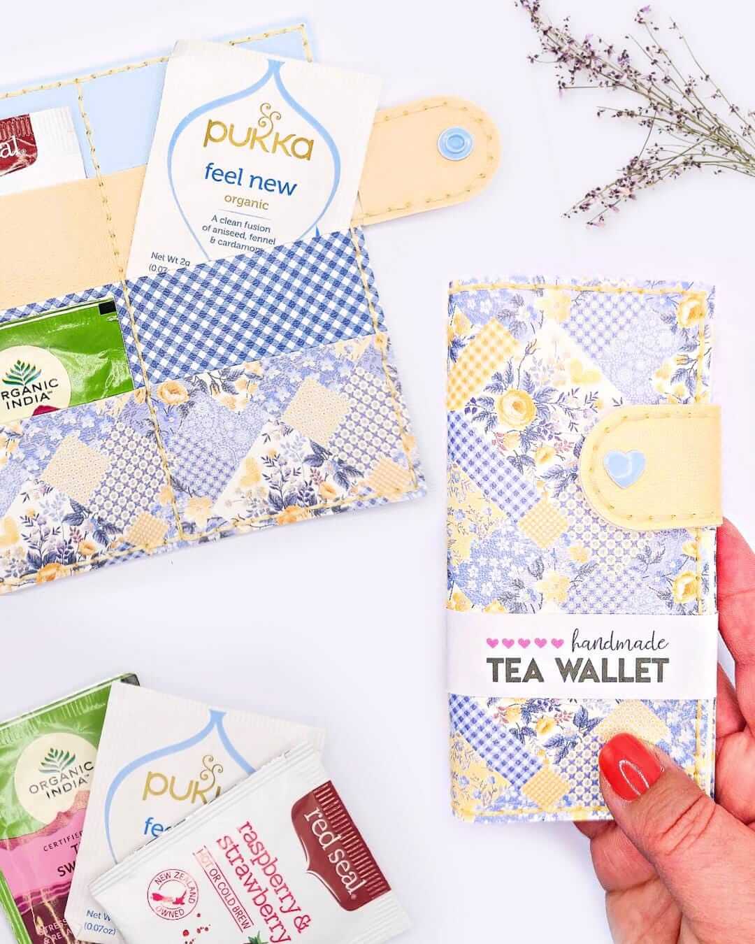 Tea Wallet Pattern, Faux Leather Tea Bag Wallet SVG, Cricut Craft Leather Pattern