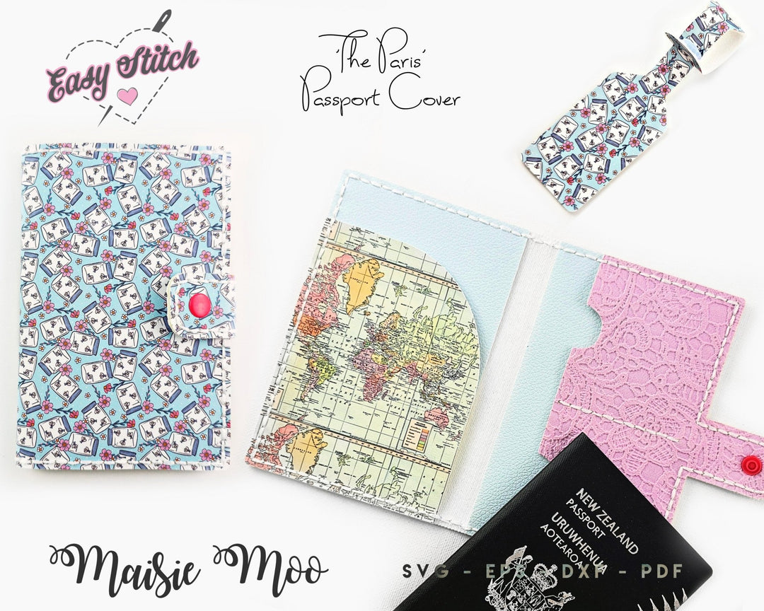 'The Paris' EasyStitch Passport Cover - Maisie Moo