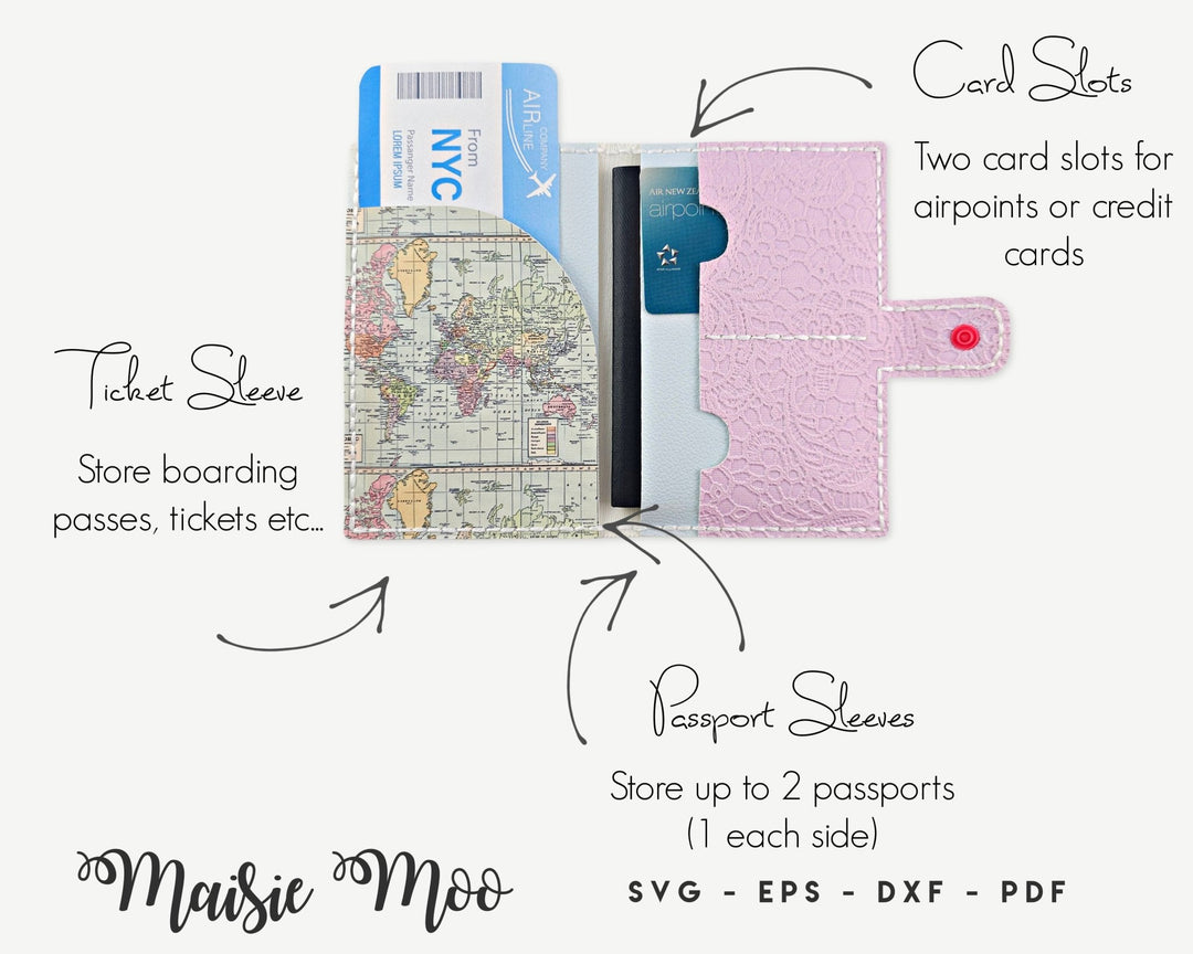 'The Paris' EasyStitch Passport Cover - Maisie Moo