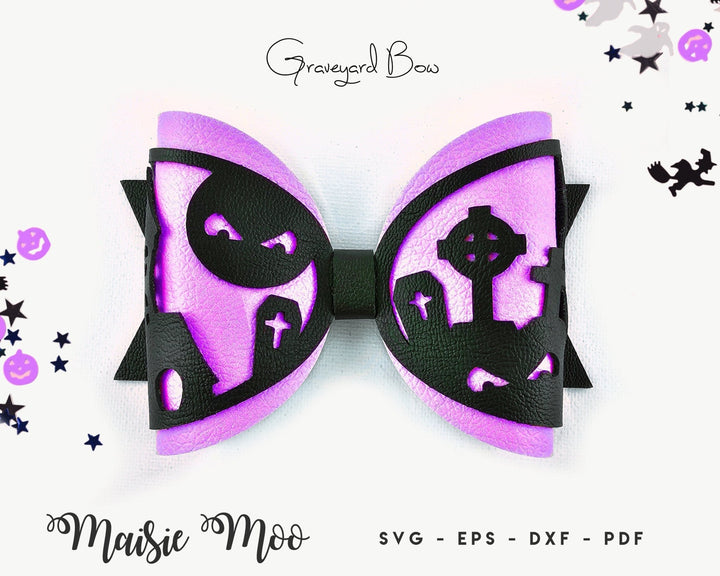 Graveyard Halloween Bow - Maisie Moo