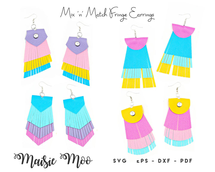 Mix n Match Fringle Faux Leather Earrings - Maisie Moo