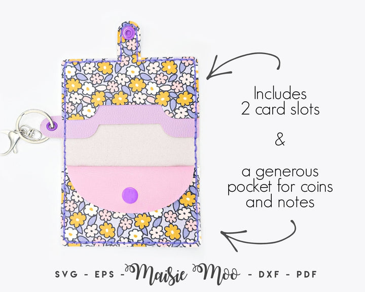 EasyStitch Keychain Coin & Card Wallet - Maisie Moo