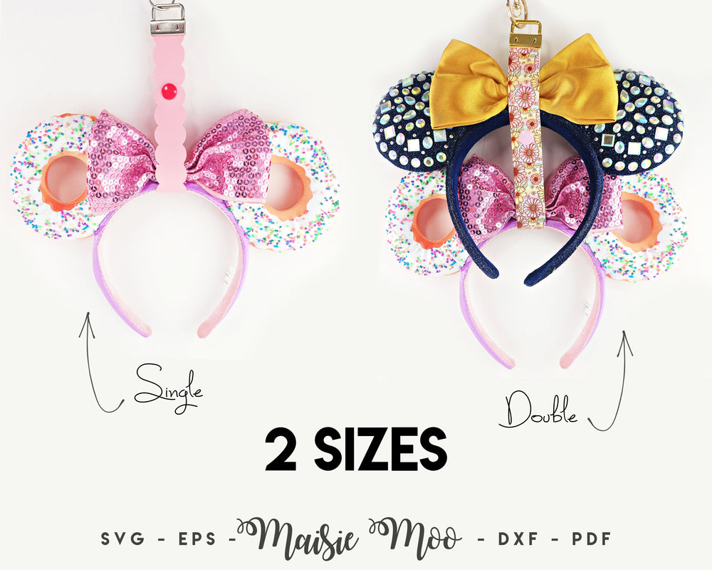 Mouse Ear Holder SVG, Faux Leather Headband Ear Holder Bag Clip, Mouse Ear Backpack Holder Template, Cricut Crafts, Maisie Moo