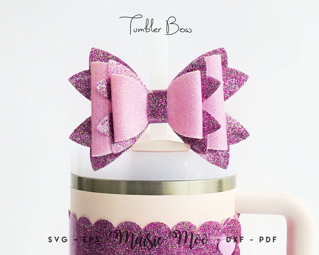 Tumbler Bow SVG, Straw Topper Bow Template SVG, Hair Bow PDF, Hair Bow Template, Cricut Bow svg, Bow Template for Cricut, diy Bow Cut File