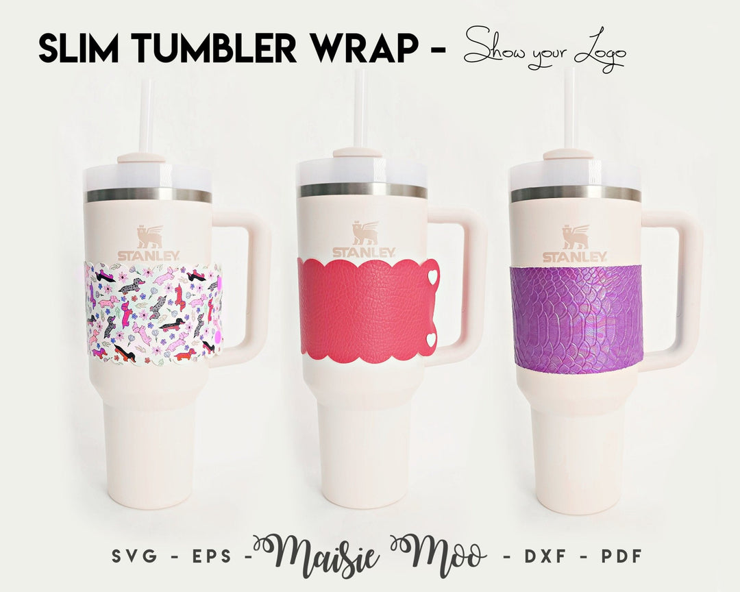 40oz Faux Leather Tumbler Wrap - Maisie Moo