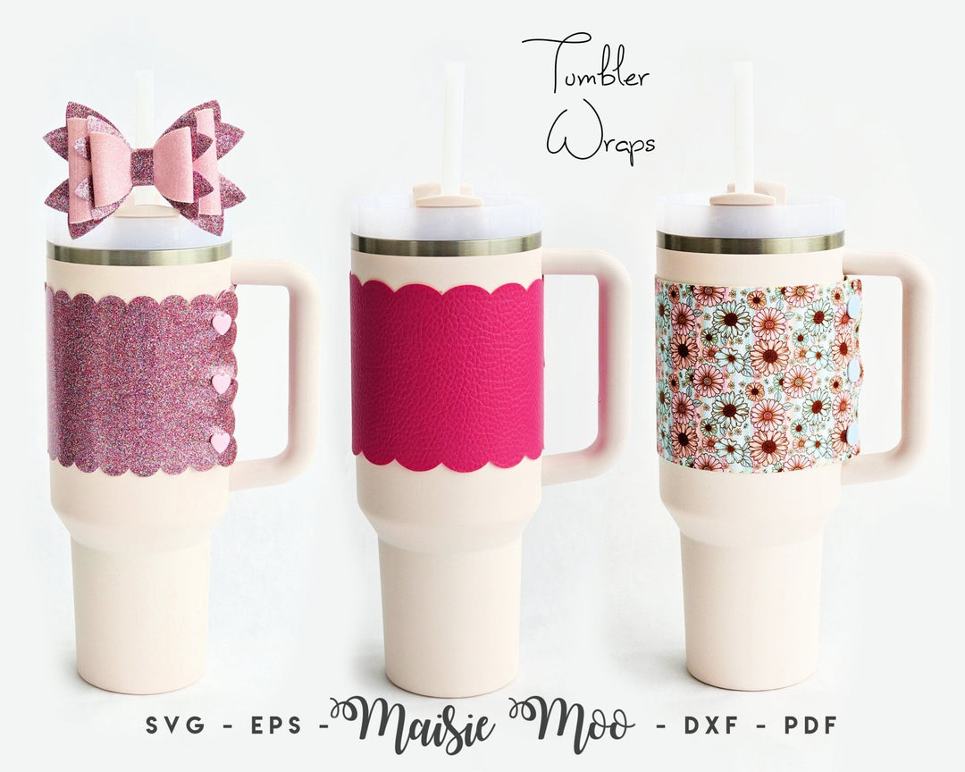 40oz Faux Leather Tumbler Wrap - Maisie Moo