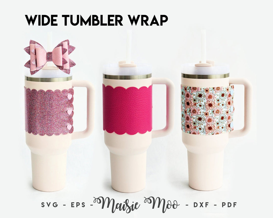 40oz Faux Leather Tumbler Wrap - Maisie Moo