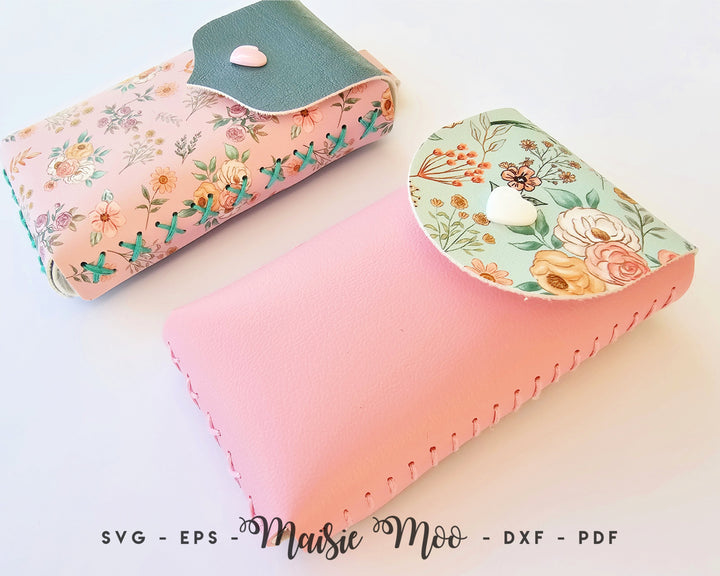 Purse Tissue Cover SVG, Pocket Pack Holder Sewing Pattern, Facial Tissues Keyring Case Template, Faux Leather