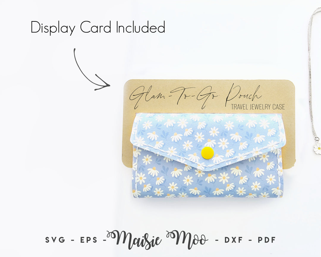 Travel Jewelry Case SVG, Jewellery Organizer Pouch Template, Faux Leather Cricut Project, Maisie Moo