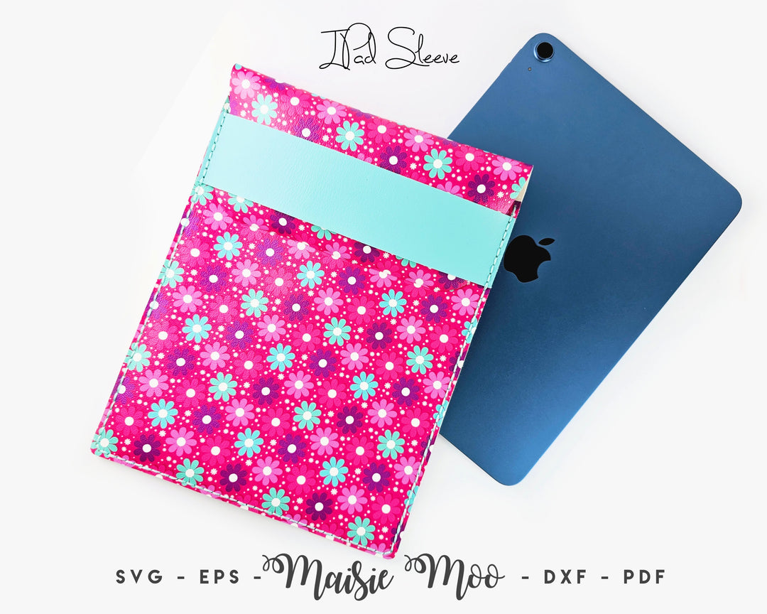 iPad Sleeve Sewing Pattern SVG, Tablet Cover Template, Faux Leather files for Cricut Cut Files Maisie Moo