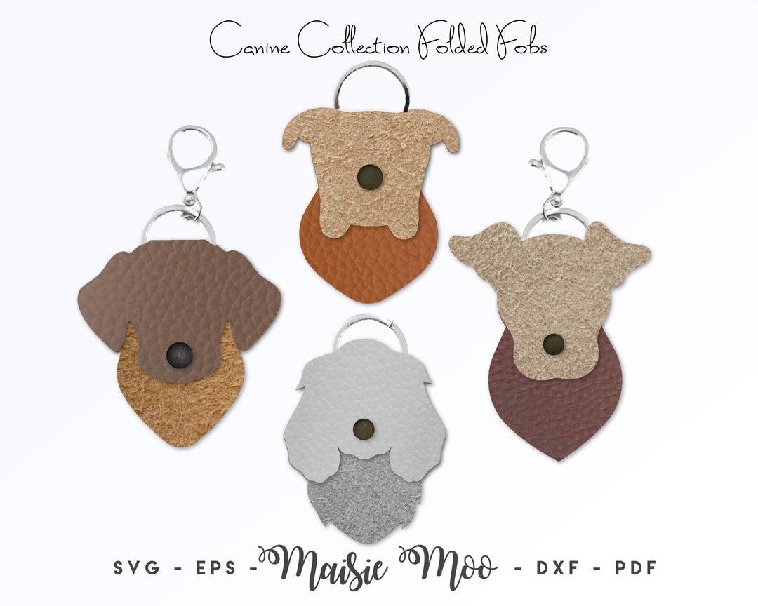 Leather Dog Keychain SVG | Canine Key Fob Template| Animal Bag Tag Fob Template | Faux Leather Laser Pattern | Cricut SVG