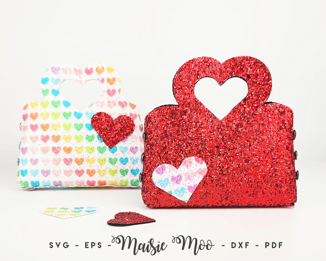 No Sew Faux Leather Purse - Easy Heart Bag Tutorial for Valentines by Maisie Moo