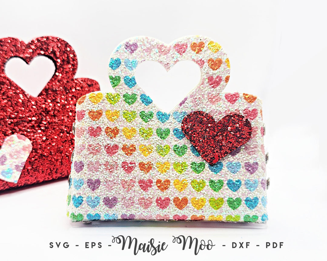 No Sew Faux Leather Purse - Easy Heart Bag Tutorial for Valentines by Maisie Moo