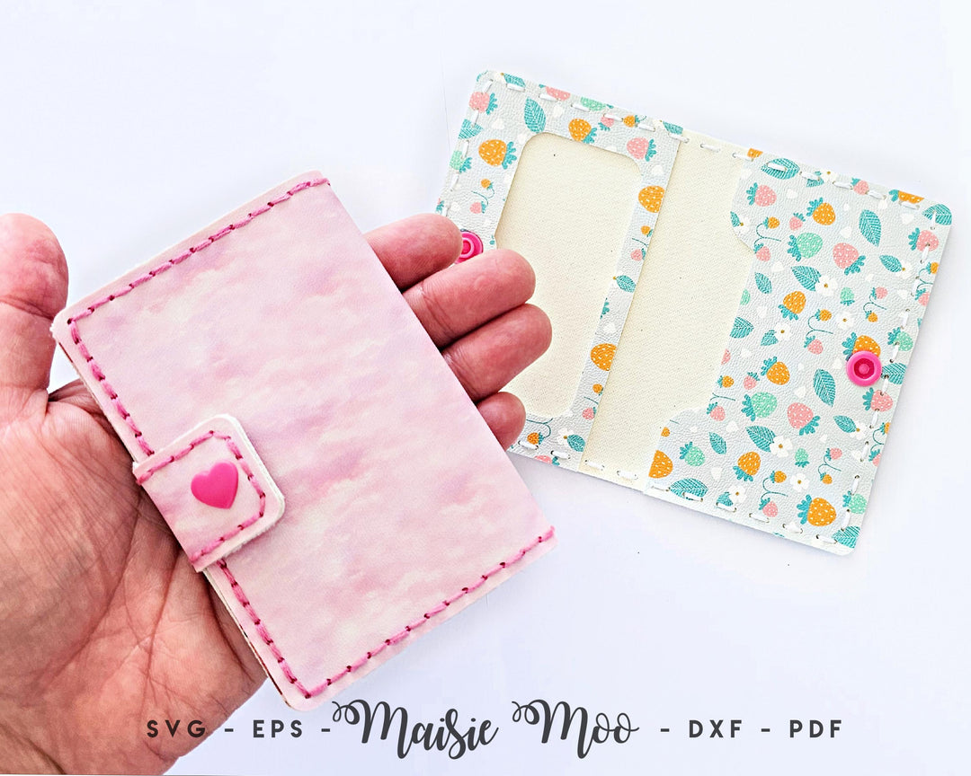 Card Wallet SVG, Card Pouch Template, Leather Pattern, Card Wallet Svg files for Cricut Cut Files Maisie Moo Handstitch Sewing Pattern