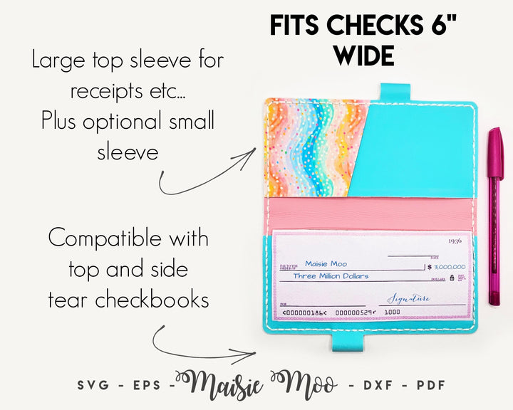 Checkbook Cover SVG, Cheque Book Sewing Pattern,