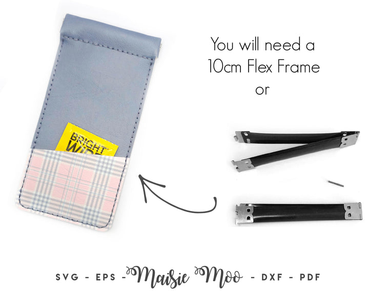 Glasses Case Sewing Pattern, Flex Frame Glasses Pouch SVG, Faux Leather DIY Eyeglass Holder, Snappy Snap Top Case Template