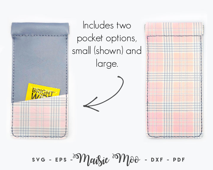 Glasses Case Sewing Pattern, Flex Frame Glasses Pouch SVG, Faux Leather DIY Eyeglass Holder, Snappy Snap Top Case Template