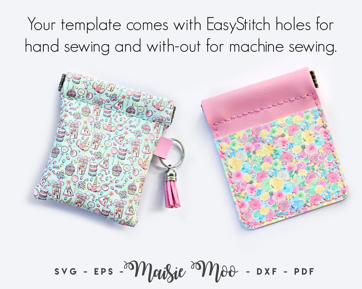 Flex Fame Coin Purse SVG, Card Pouch Sewing Pattern, Faux Leather Pinch Purse, DIY Snappy Snap Top Case Template