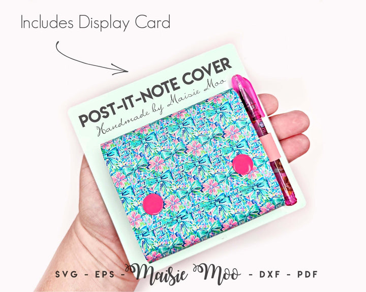 Little Note Nest | Sticky Note Holder SVG Faux Leather Crafts for Cricut & Silhouette by Maisie Moo