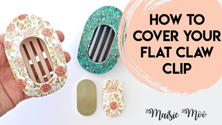 Flat Claw Clip Cover Template, Small Faux Leather Oval Hair Clip SVG