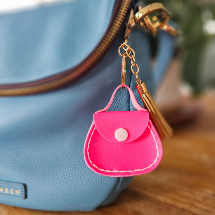 Mini Purse Bag Charm Pattern, Miniature Faux Leather Handbag Keychain SVG by Maisie Moo
