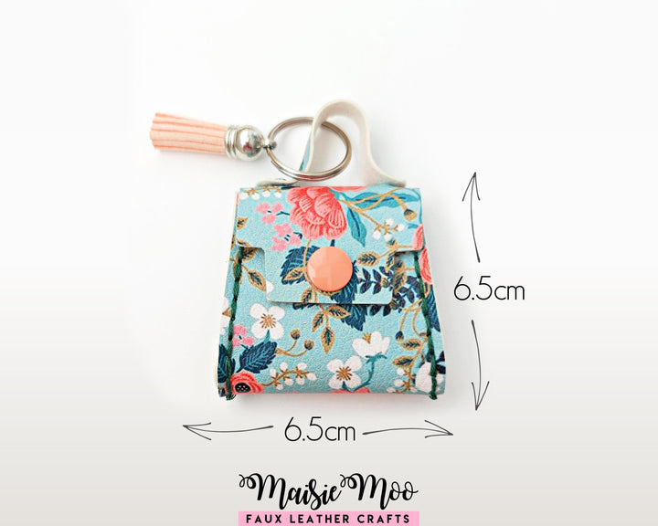 Purse Bag Charm Hand Sewing Pattern, Miniature Faux Leather Handbag Keychain SVG by Maisie Moo
