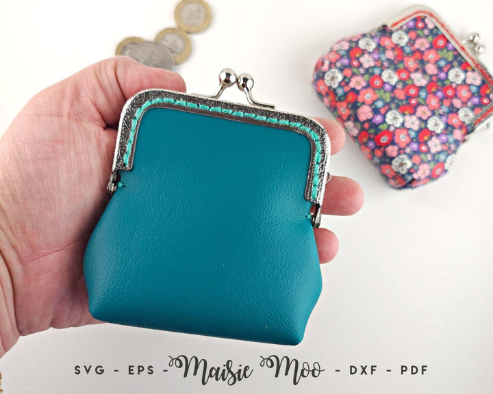 Kallie - Metal Frame Coin Purse Faux Leather Crafts for Cricut and Silhouette by Maisie Moo Design