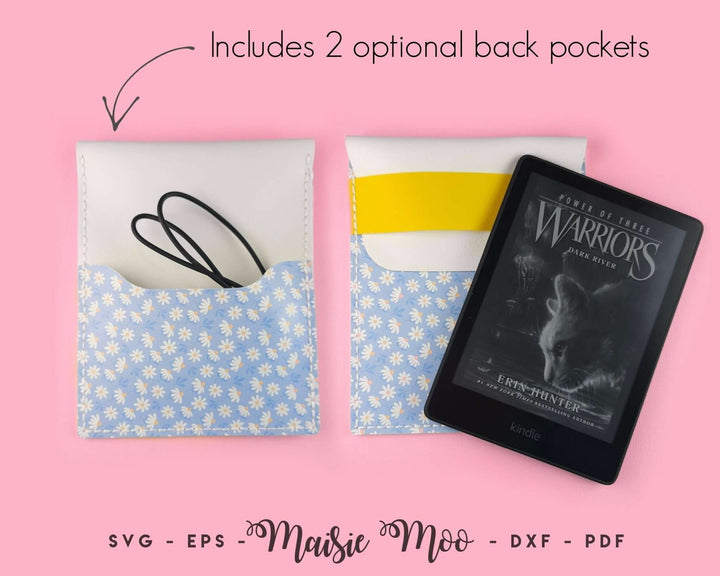 Kindle Sleeve Faux Leather Crafts for Cricut and Silhouette by Maisie Moo Design