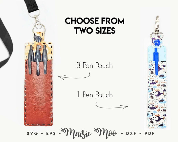 Lanyard Pen Holder Faux Leather Crafts for Cricut and Silhouette by Maisie Moo Design