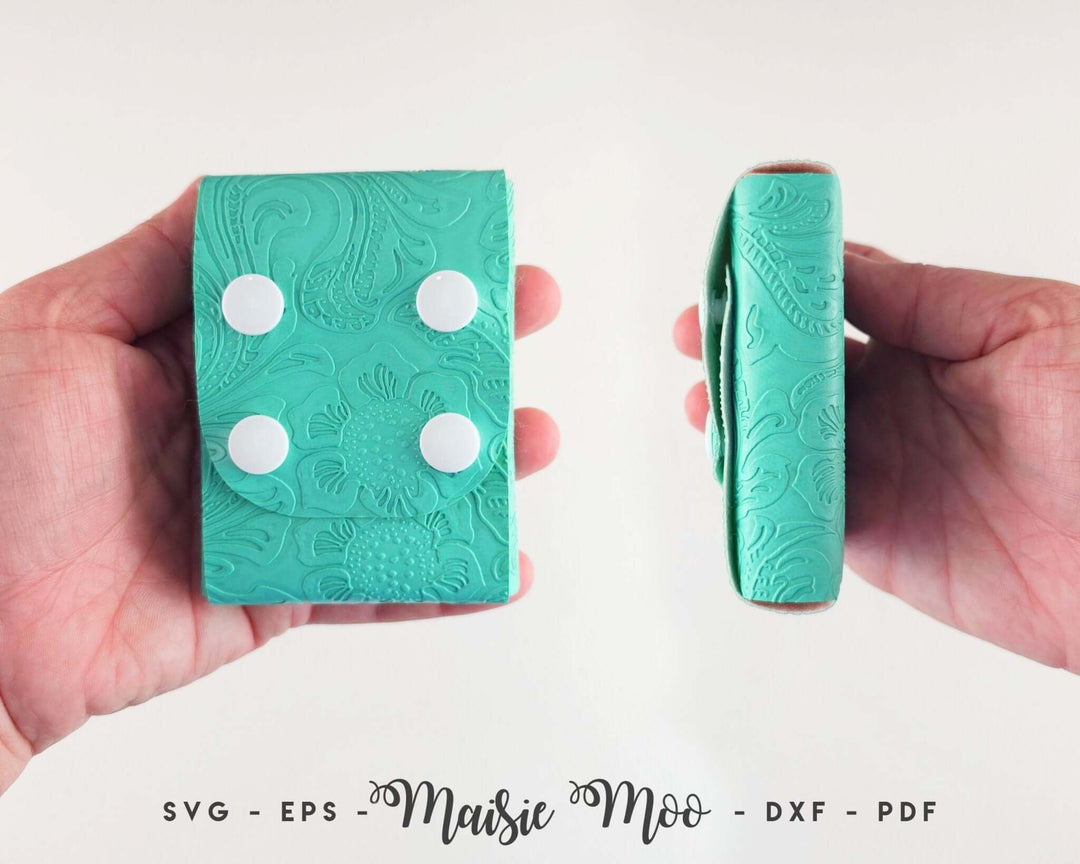 Playing Card Case Faux Leather Crafts for Cricut and Silhouette by Maisie Moo Design
