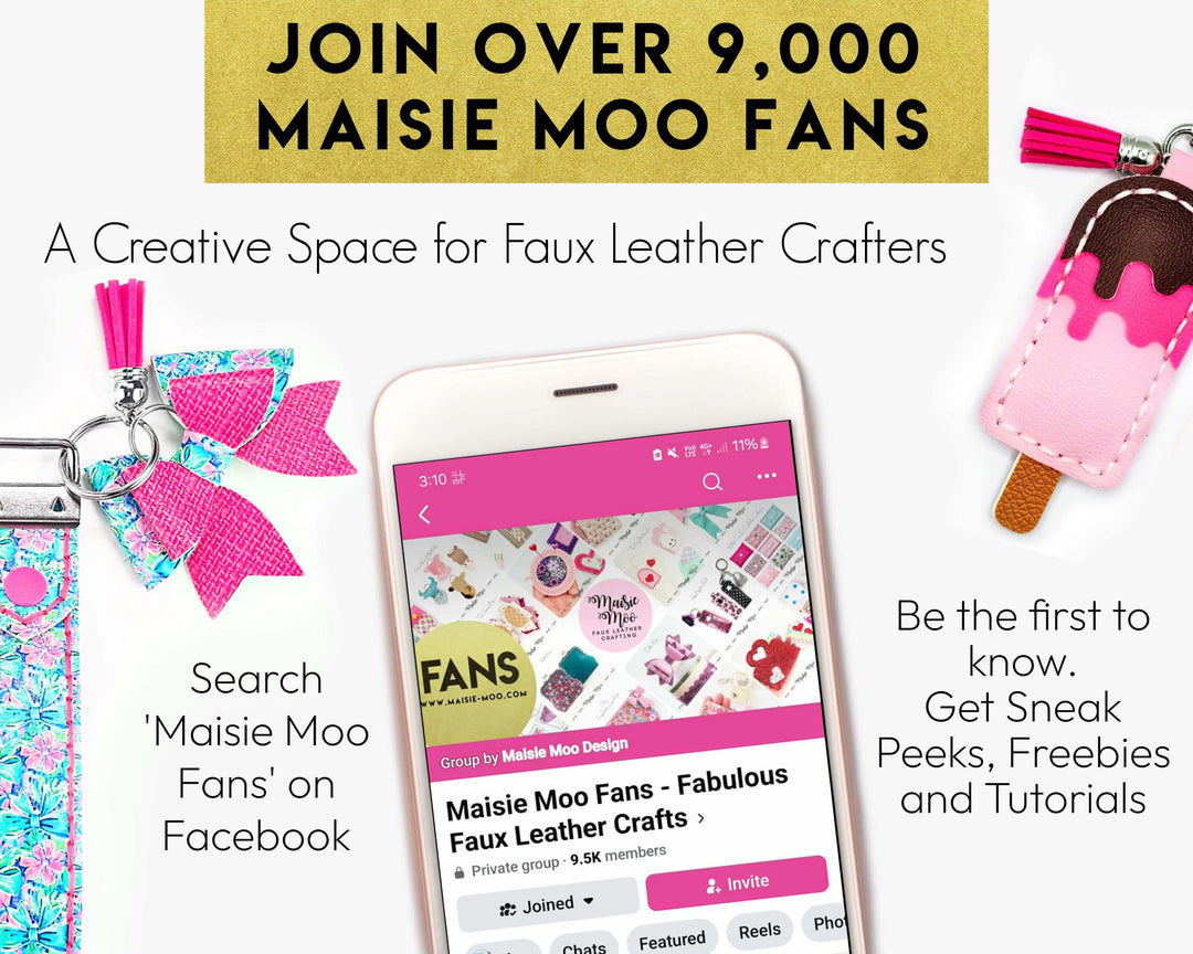 Sunnies Keychain Pattern, Pair Eyewear Topper Case SVG Template, Faux Leather DIY Crafts with Maisie Moo