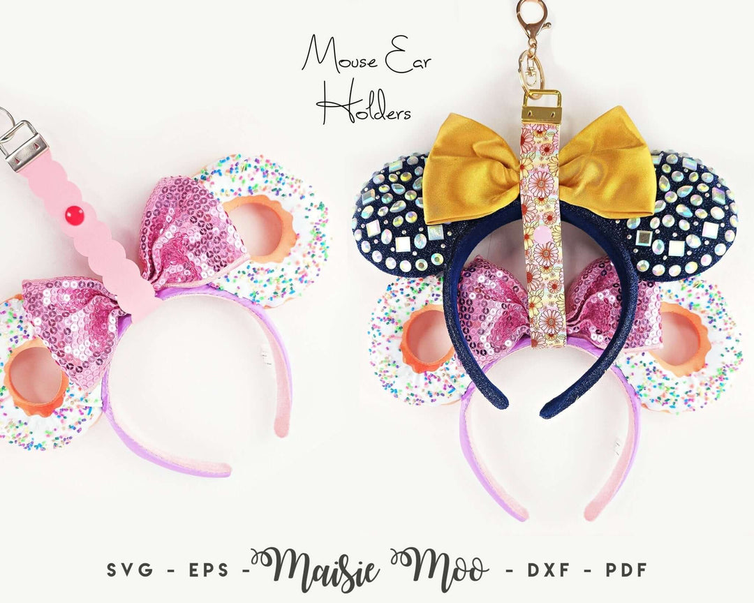 Mouse Ear Holder Faux Leather Crafts for Cricut and Silhouette by Maisie Moo Design