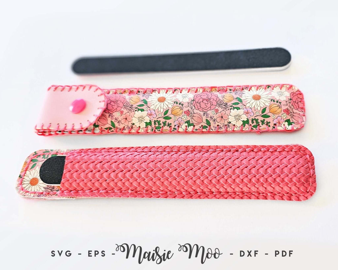 Nail File Cover & Sleeve Faux Leather Crafts for Cricut and Silhouette by Maisie Moo Design