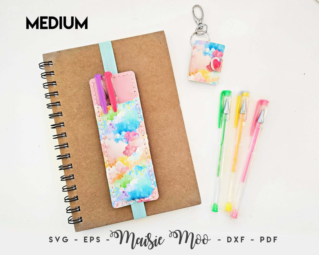 Pen Pouch Bookmark Faux Leather Crafts for Cricut and Silhouette by Maisie Moo Design
