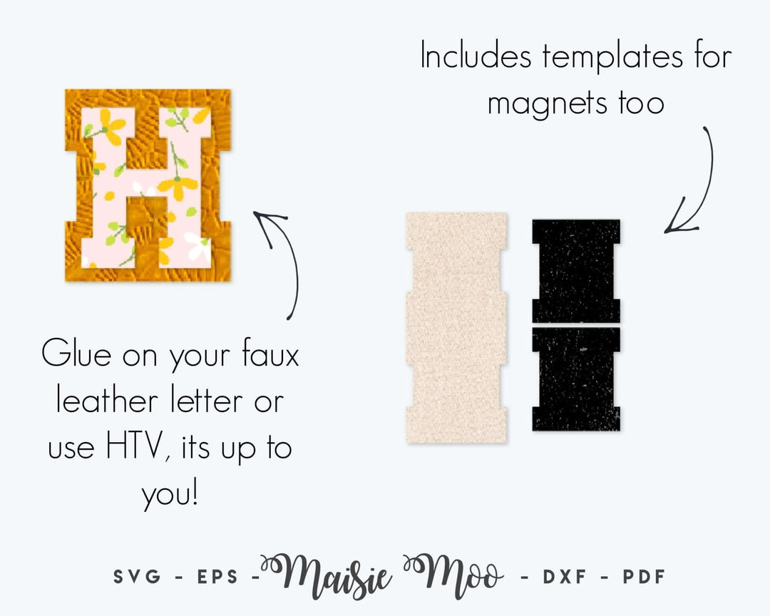 Personalised College Magnetic Bookmark Faux Leather Crafts for Cricut and Silhouette by Maisie Moo Design