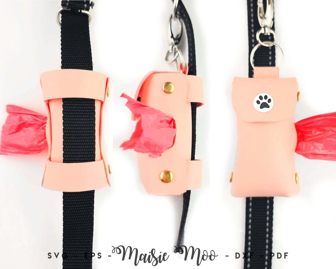 Pet Poop Bag Holder Faux Leather Crafts for Cricut and Silhouette by Maisie Moo Design