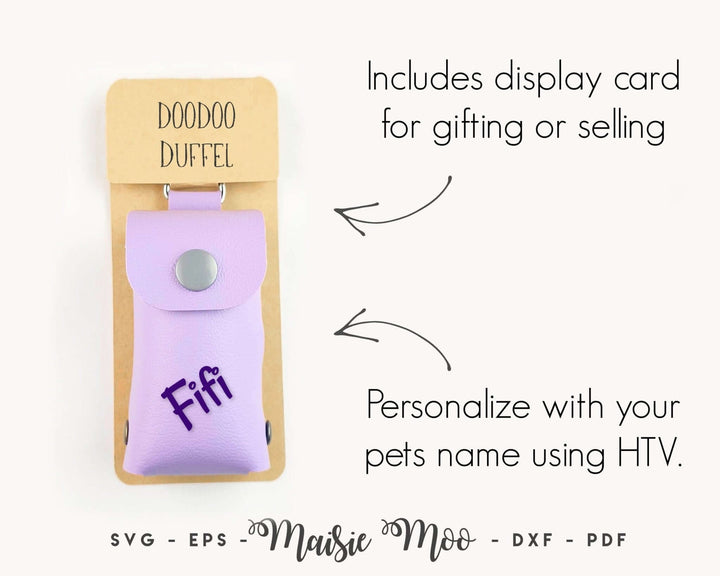 Pet Poop Bag Holder Faux Leather Crafts for Cricut and Silhouette by Maisie Moo Design