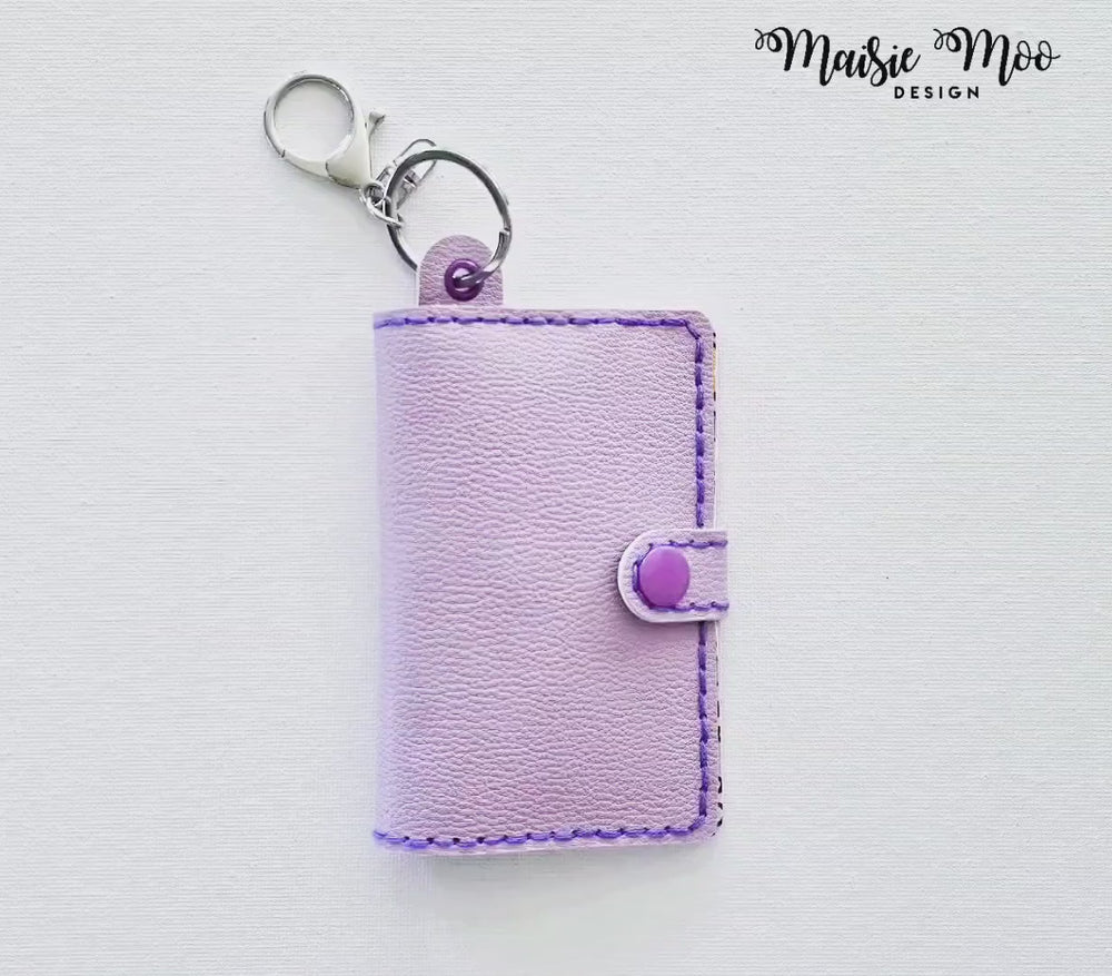Keychain Coin and Card Wallet SVG Pattern | Folded Pocket Wallet SVG Template Sewing Pattern | Hand stitched Faux Leather Coin  Maisie Moo