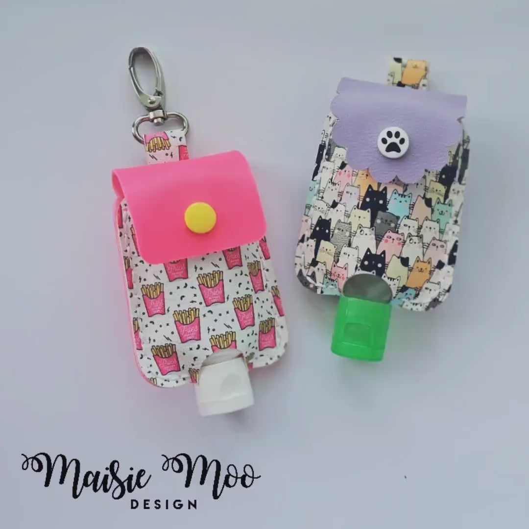 Hand Sanitizer Holder Sewing Pattern, EasyStitch Hand Sanitiser Keychain Template No Sew, Cricut Cut Files Maisie Moo