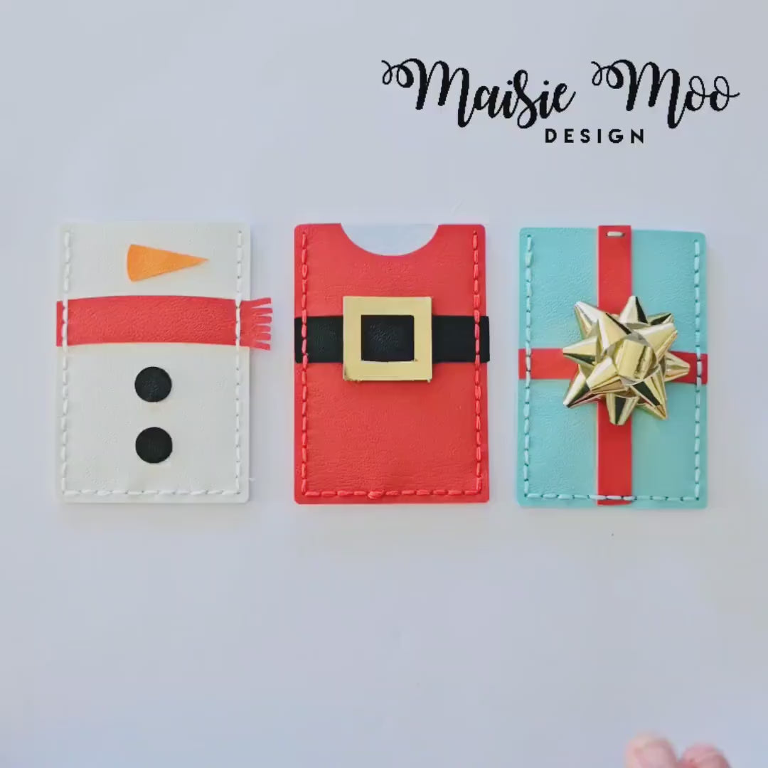 Christmas Gift Card Holder Tutorial, Giftcard Sleeve, Faux Leather Gift Card Cover SVG, Faux Leather files for Cricut Cut Files Maisie Moo