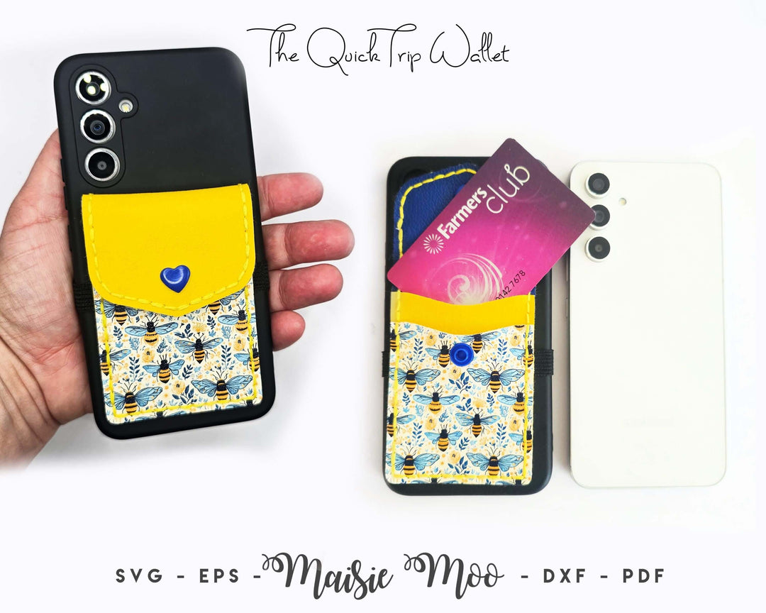Quick Trip Phone Wallet Faux Leather Crafts for Cricut & Silhouette by Maisie Moo