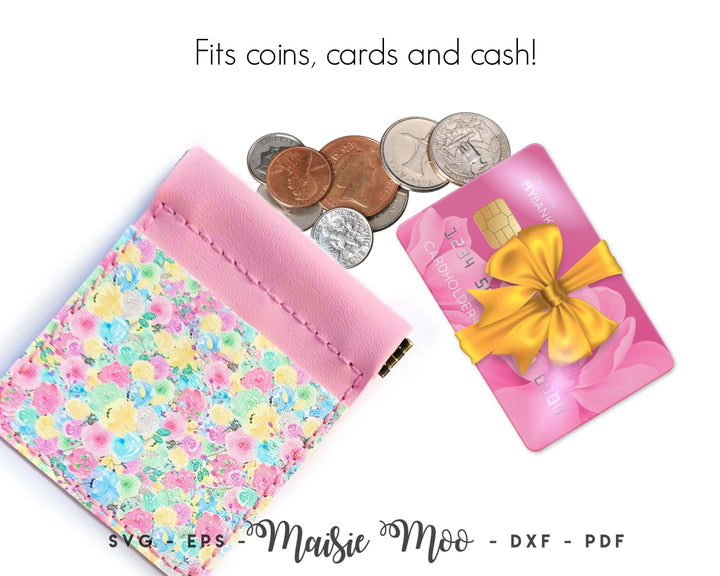 Snappy Coin & Card Purse Faux Leather Crafts for Cricut & Silhouette by Maisie Moo